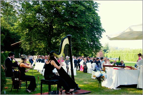 Villa Giannone outdoor religious wedding ceremony in Italy Italian Country
