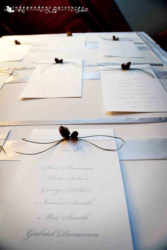 They were also used for the white table chart and total white wedding cake